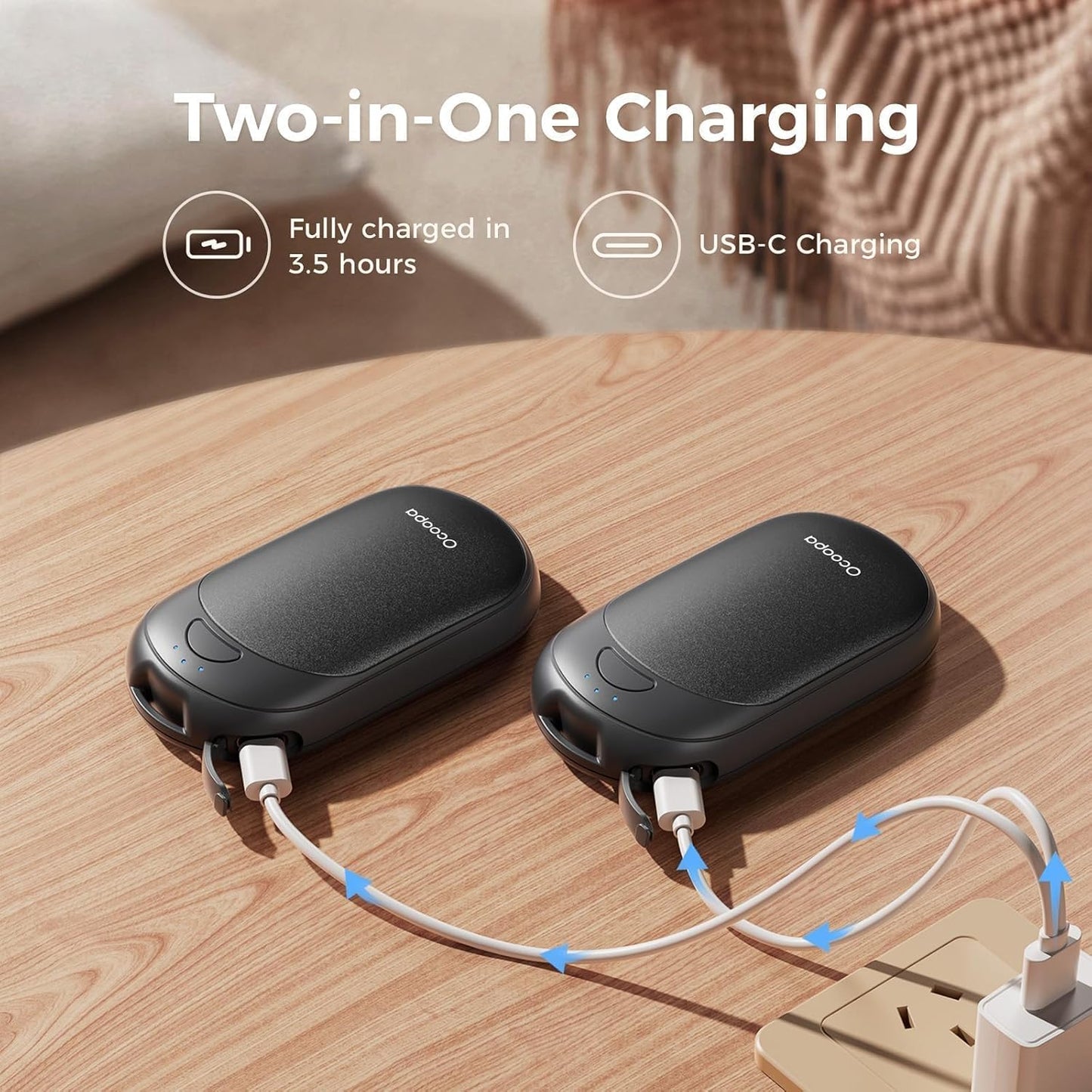 Stay Warm Anywhere: Rechargeable Magnetic Hand Warmers 2-Pack - Portable Electric Heated Comfort with 3 Settings for Outdoor Adventures and Winter Gifting