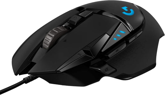 Logitech G502 Hero Wired Gaming Mouse - High-Performance with Hero 25K Sensor, 25,600 DPI, RGB Lighting, Adjustable Weights, 11 Programmable Buttons, and On-Board Memory for PC/Mac