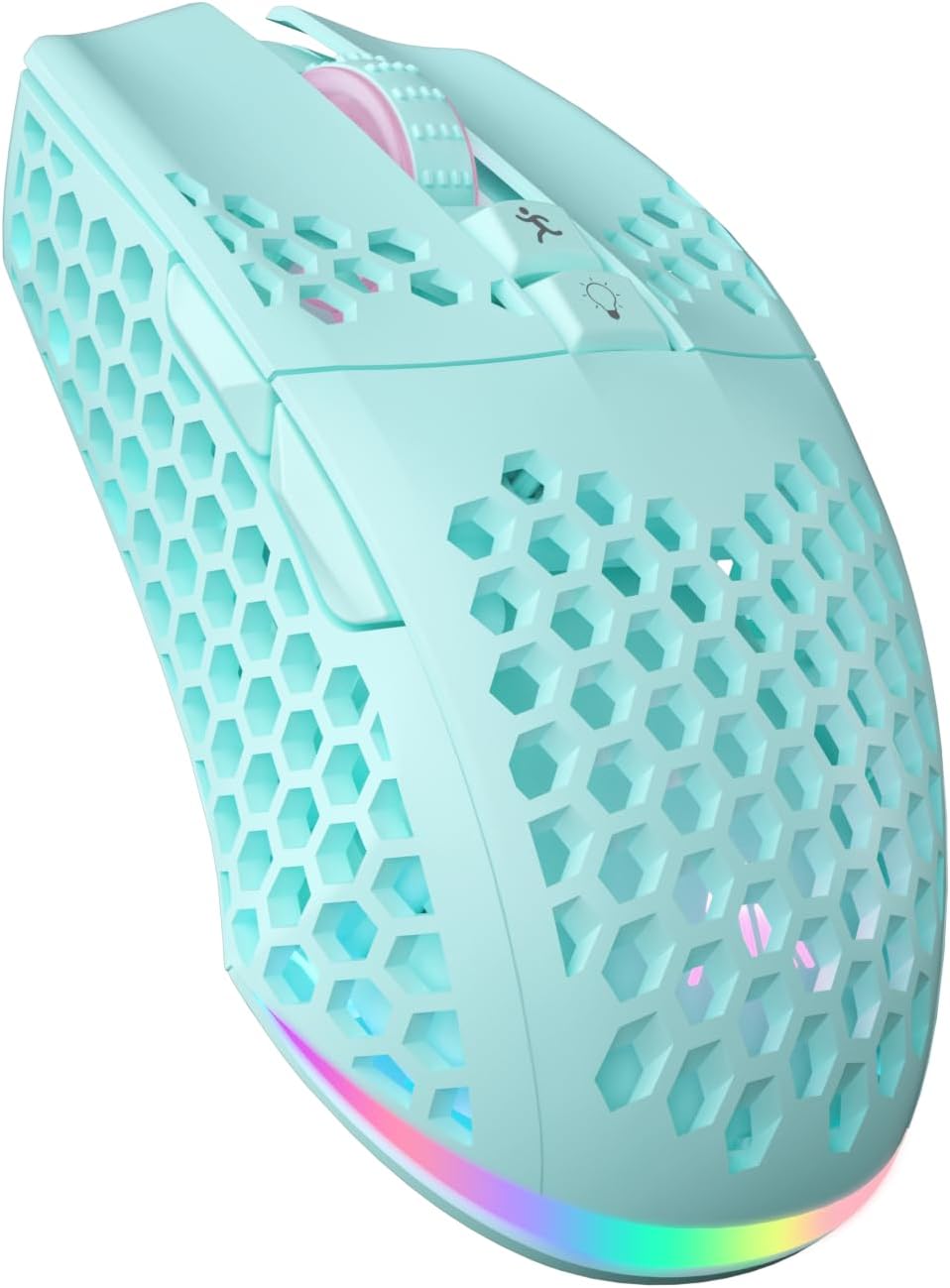 SM600 Wireless Gaming Mouse - Tri-Mode Connectivity (Bluetooth 5.1, Type-C Wired, 2.4GHz Wireless), Programmable Macros, RGB Lighting, Dual Side Buttons for Laptop, PC, and Mac