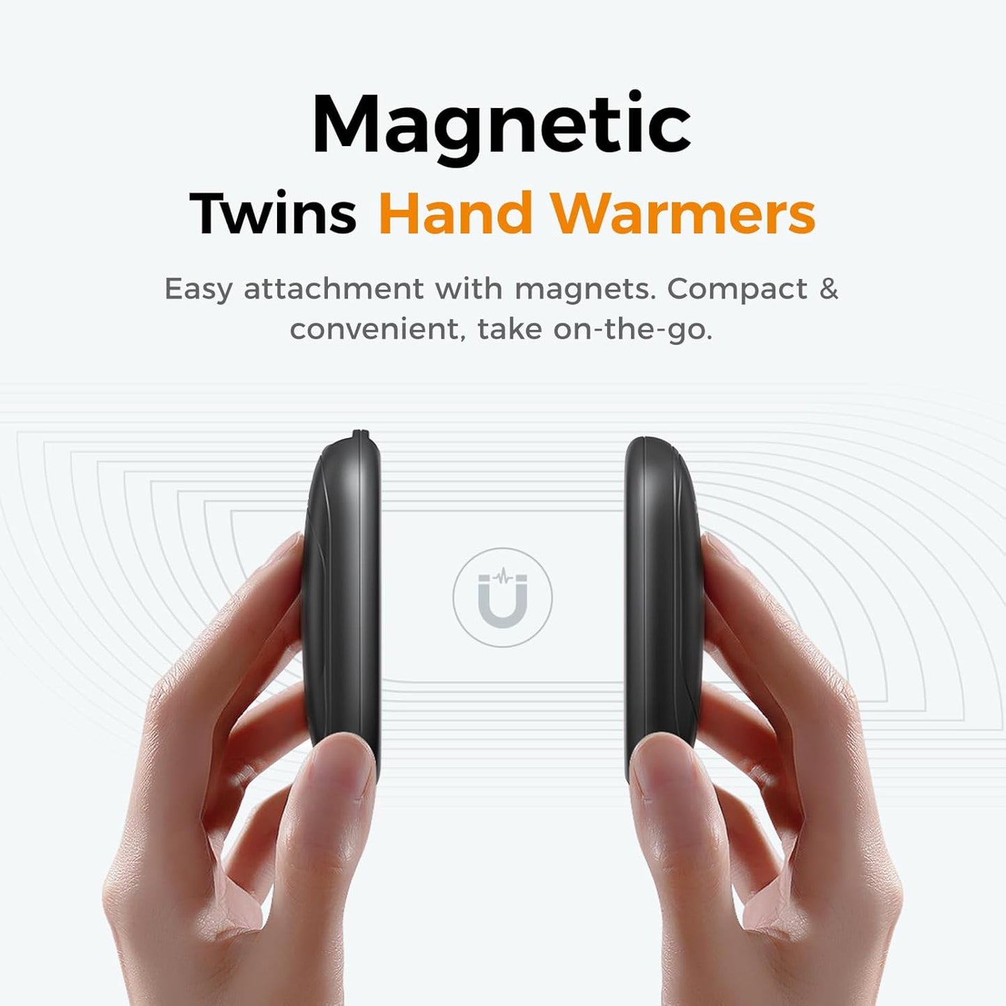 Stay Warm Anywhere: Rechargeable Magnetic Hand Warmers 2-Pack - Portable Electric Heated Comfort with 3 Settings for Outdoor Adventures and Winter Gifting