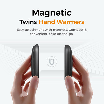Rechargeable Magnetic Hand Warmers - 2 Pack, UL Safety Certified, 100-126°F, 3 Heat Settings, Compact Design, Up to 8 Hours of Lasting Warmth, Ideal for Raynaud's, Outdoor Activities, and Gifts for Men and Women, Model UT3 Lite